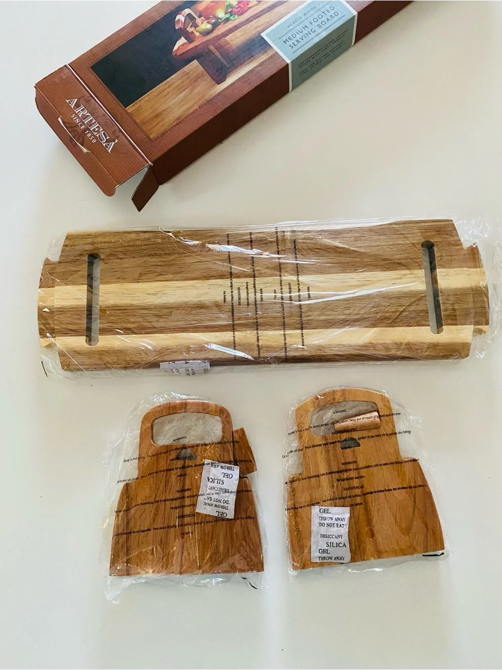 Artesa Acacia Wood Footed Serving Board Antipasti Tapas Desserts Entertain NIB